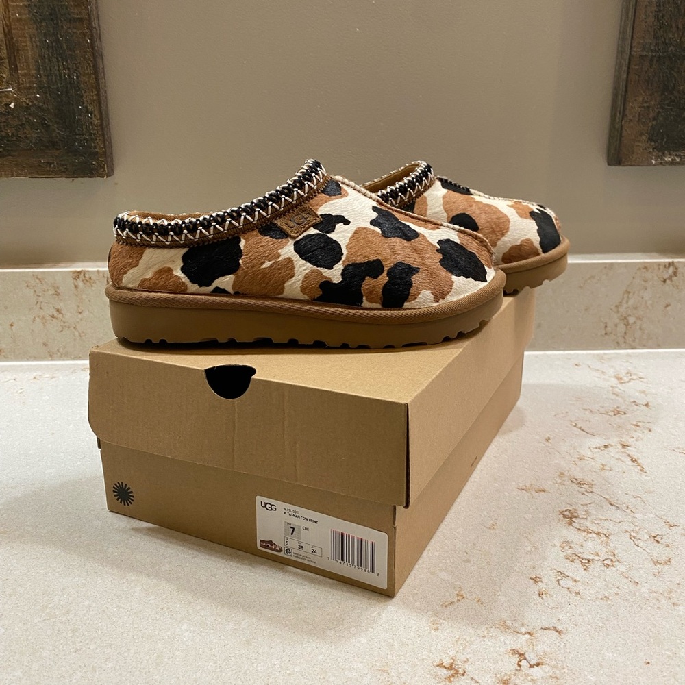 Women’s Ugg Tasman Cow Print Slippers